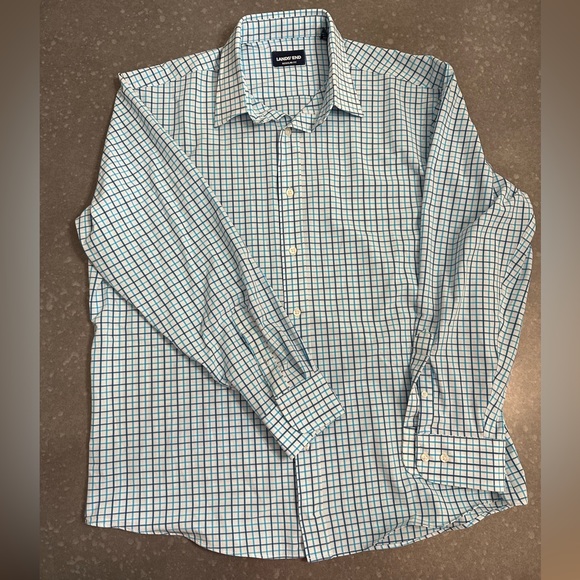 Land’s End men’s Plaid Button up shirt - Picture 2 of 8